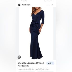 Xscape Ruched Scuba Ruffle Gown Size 8